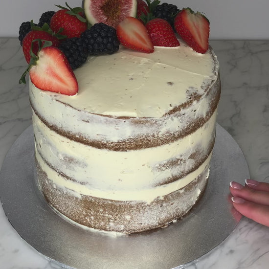 Naked cake with fresh fruits