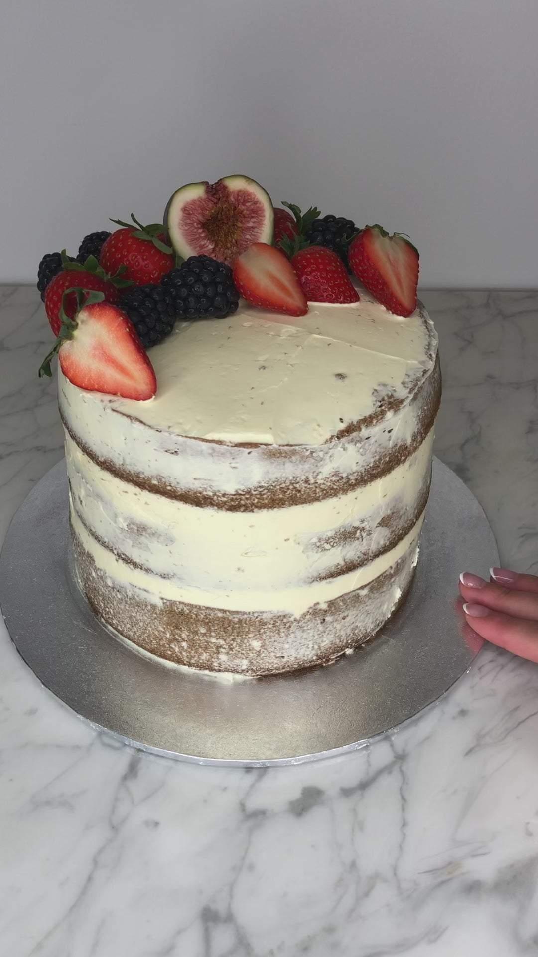 Naked cake with fresh fruits